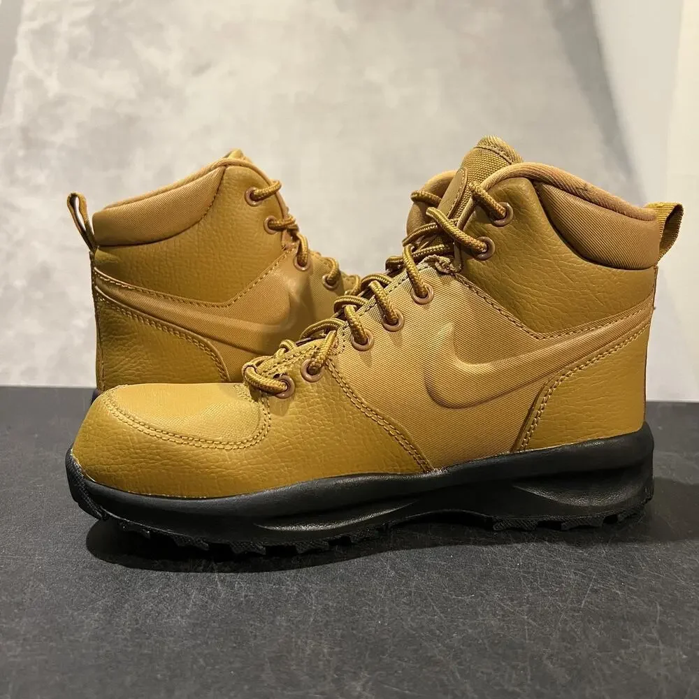 Nike Boots Youth Size 5Y Wheat Black Manoa LTR Leather Hiking Trail BQ5372-700